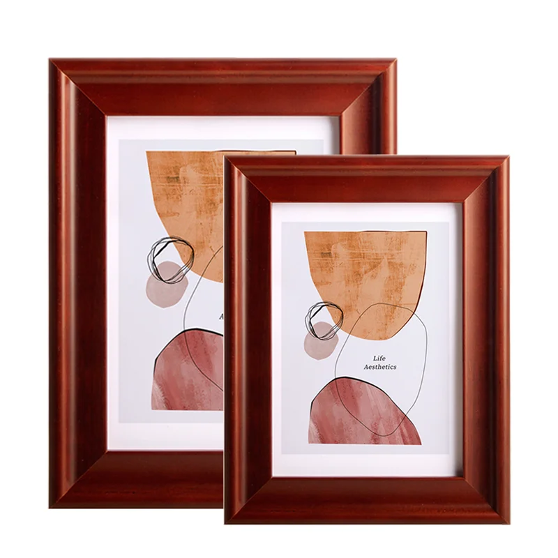 Family Wooden Photo Frame Wall Mounted Back Stand Custom Sizes Solid Wood Picture Frames For Table Top Display