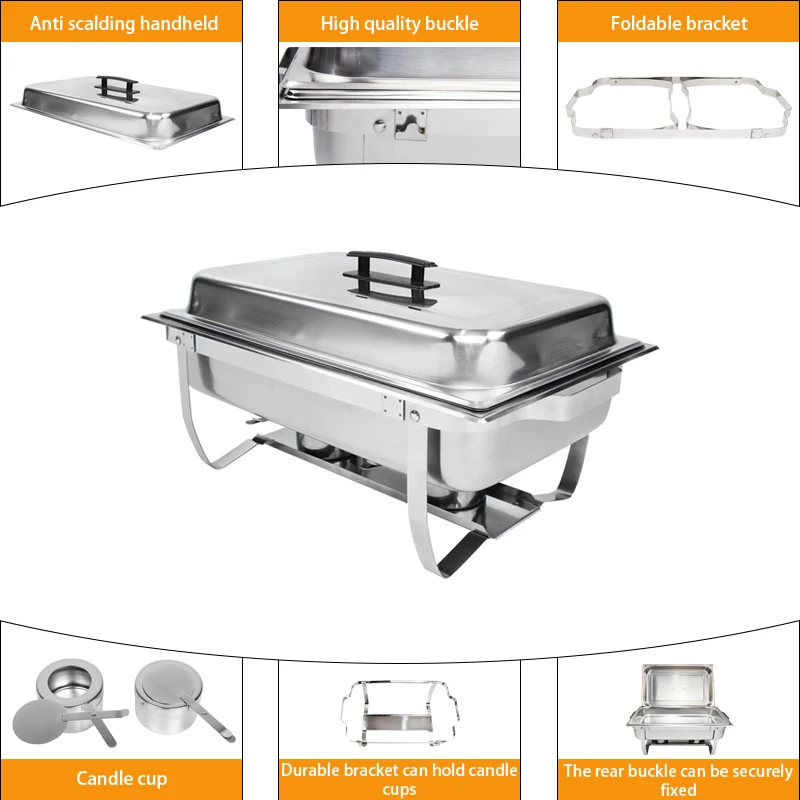 New Design Chaffing Dishes Buffet Catering Stainless Steel Commercial Kitchen Equipment For Hotel Kitchen Restaurant