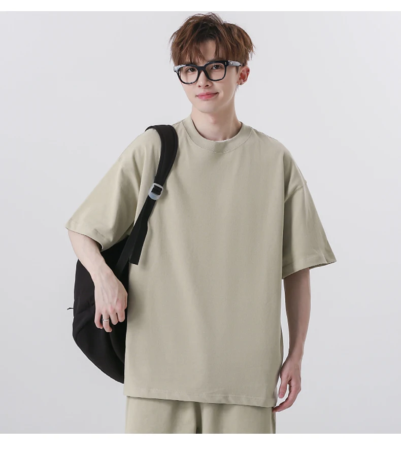 Stock Custom Print 300 Gsm Brushed Loose Cotton Blank Heavy Weight Oversized T Shirt For Printing