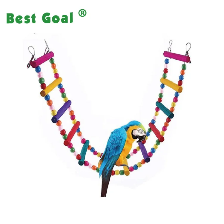 Bird Cage Accessories Decorative Flexible Cage Wooden Rainbow Toy Parakeet Birdcage Training