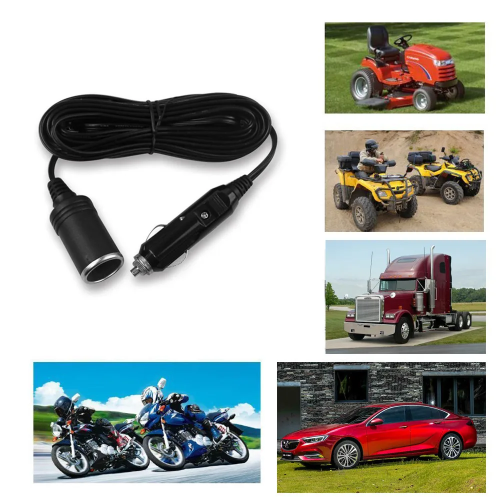 Car Cigarette Lighter Socket Plug Adapter Charger 3A Fuse Holder Cord Male Female 12V Automobile Car Cigarette Power Cable