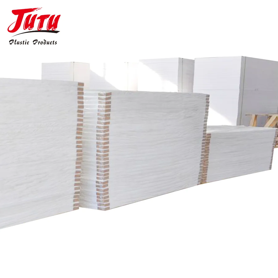 JUTU Factory Price 4x8 Rigid Forex/Celuka/Sintra Core PVC Plastic Foam Board Sheet For Furniture Material