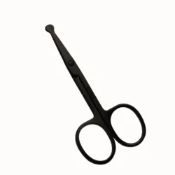 Black Nose Hair Scissors Rounded Tip Moustache Beard Facial Eyebrow Scissors Beard Trimmer cuticle scissor Stainless Steel