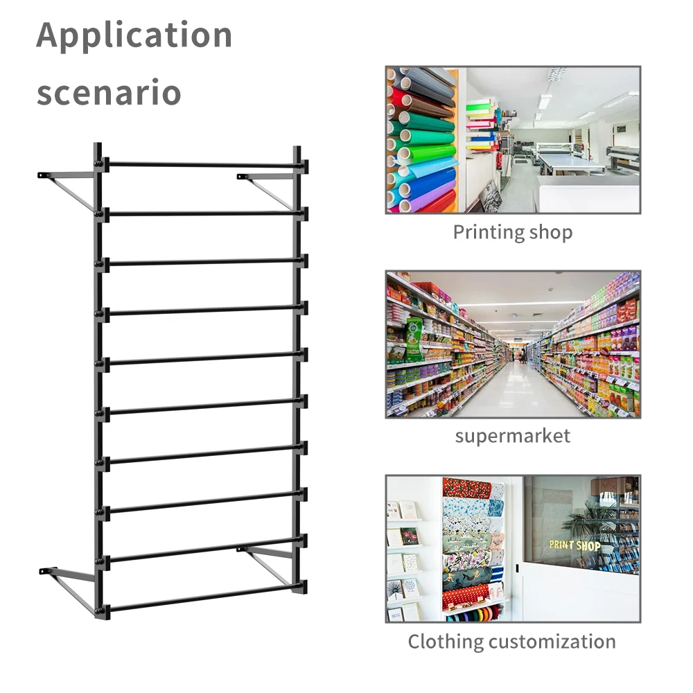 10 Tiers Metal Rack Removable Wrapping Paper Display Rack for Shops