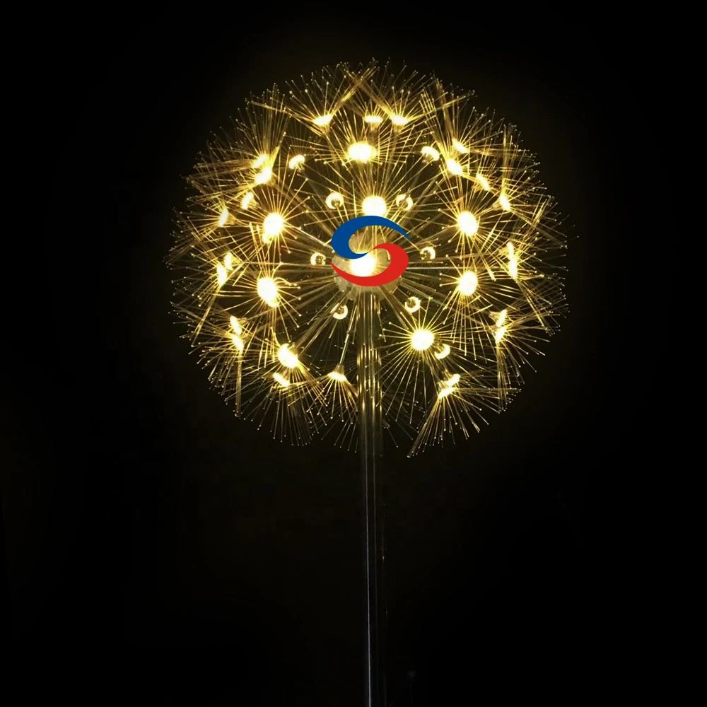 Factory Price Top Quality Outdoor Waterproof Fiber Optic Lights Led Optical Fiber Dandelion Lamp Fiber Optic Flower Lamp