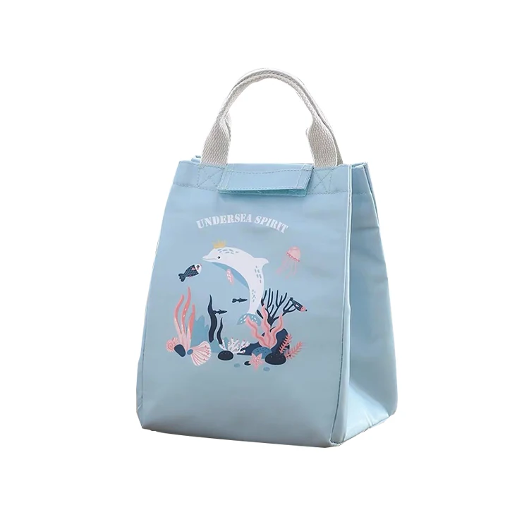 Portable food packing custom logo printing thermal insulated aluminium foil cooler shopping tote insulated food bag