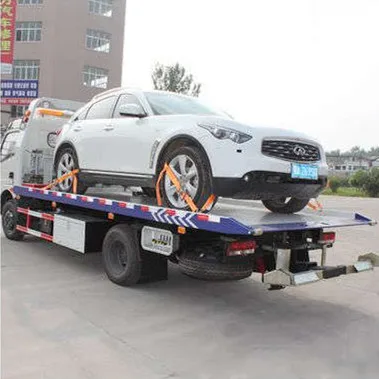 
4 ton Dongfeng car carrier hydruaulic flatbed road rescue wrecker tow truck 