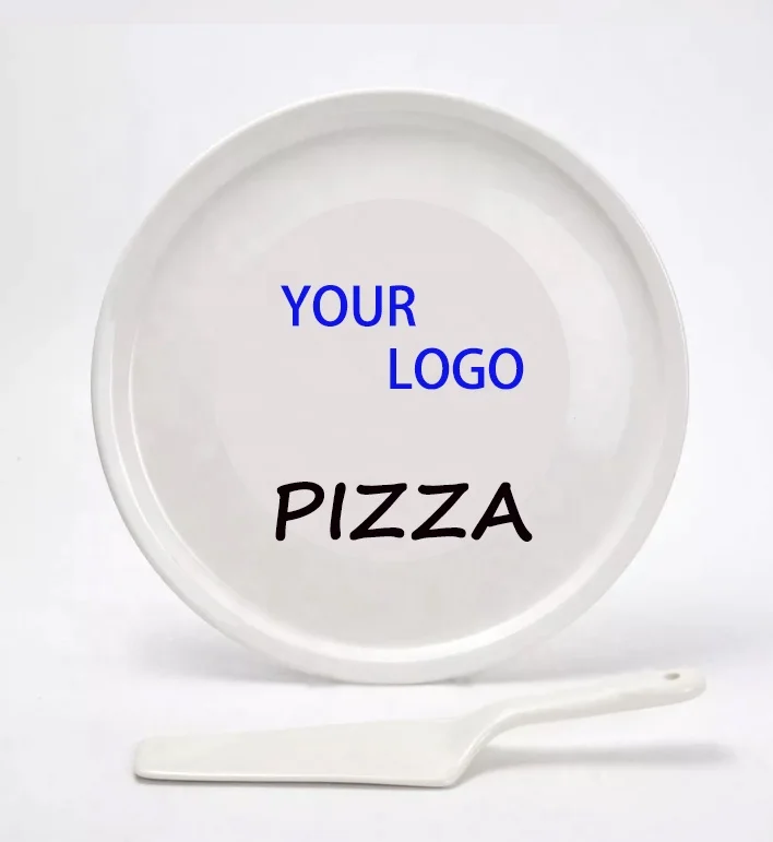 Customize Logo Printed Porcelain Pizza Plate