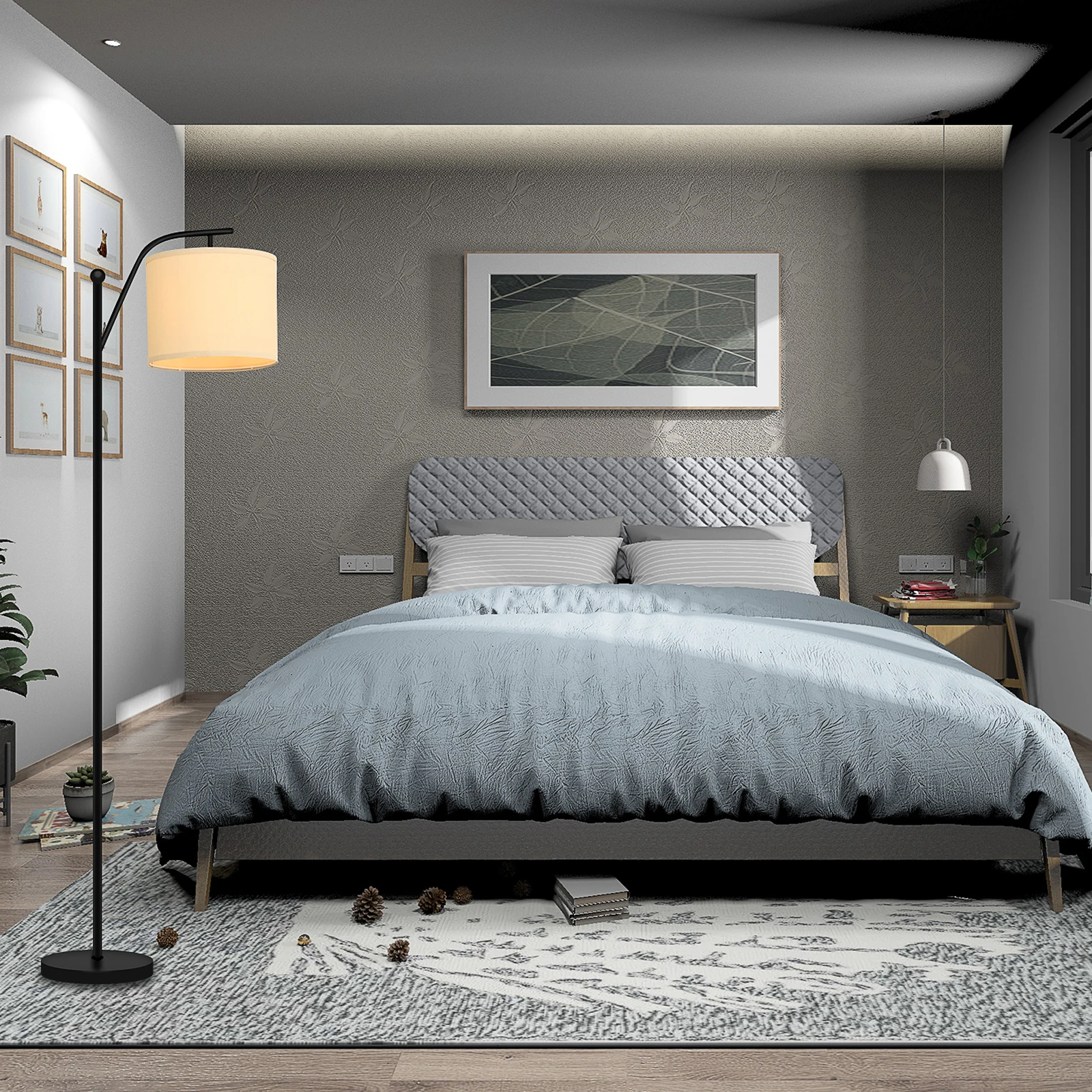 Best Seller Lights Modern Personality Creative Sofa Bedroom Decorative Led Lamp Floor With Beige Linen Lamp Shade