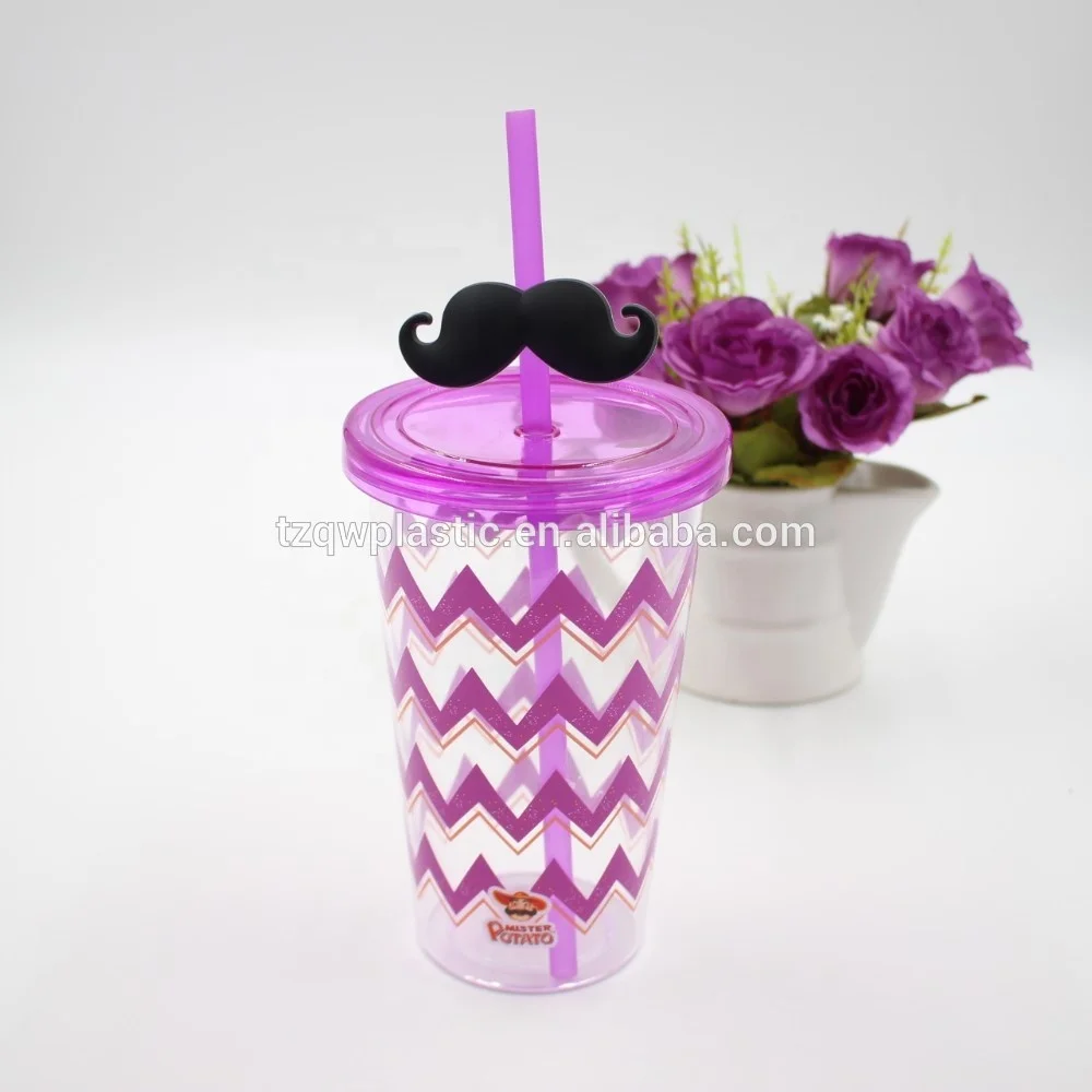 Изолированный пластиковый стакан Kate New York с многоразовой соломинкой, 20 унций, золотистый