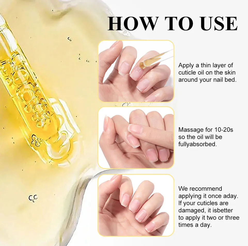 High Quality Custom Professional Cuticle Oil for Nail Salon Care Private Label Vitamin E Nutrition Supplement Cuticle Treatment