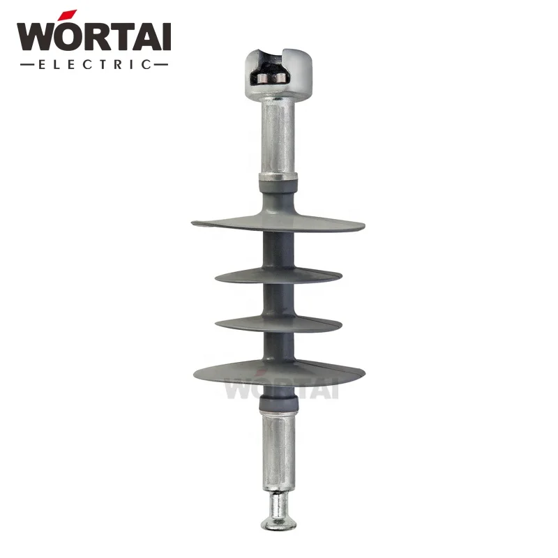 Wortai среднее напряжение IEC стандартные композитные изоляторы 24kv 70kn с шариковыми и гнездовыми металлическими фитингами