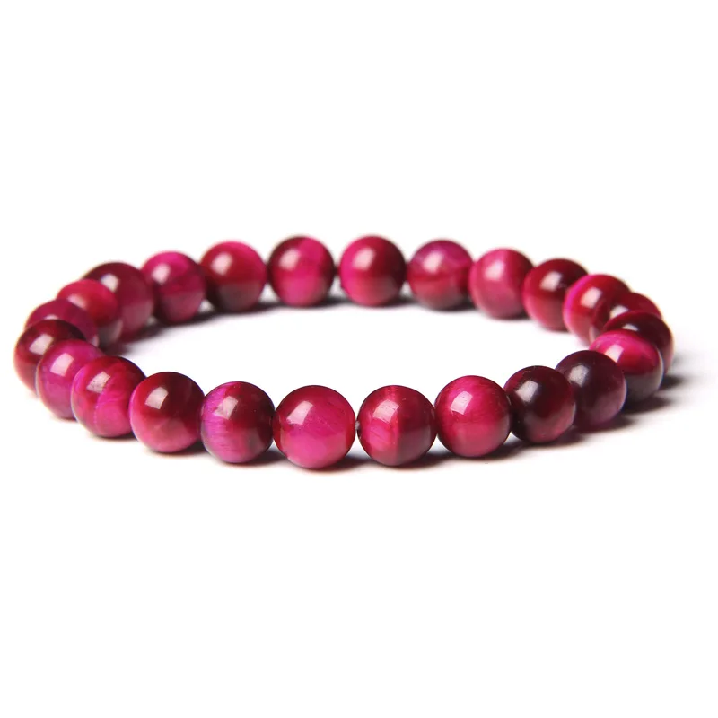Natural Wine Tiger eye Stone Bracelets For Men Women 4/6/8/10/12mm Round Smooth Beaded Bracelet Minimalist Yoga Jewelry