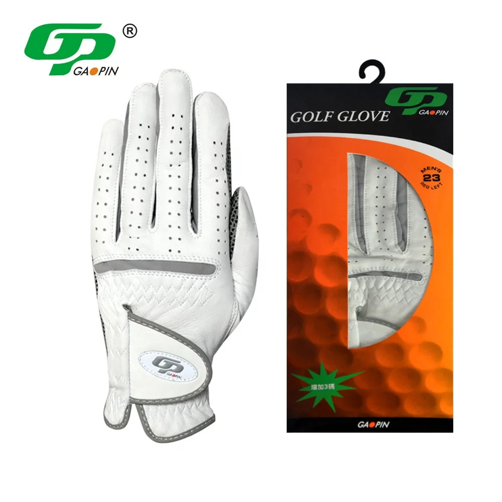 Premium Cabretta Genuine Leather Golf Glove Soft Breathable Anti-slip Sheep Skin Left Hand Custom Size Durable Golf Gloves