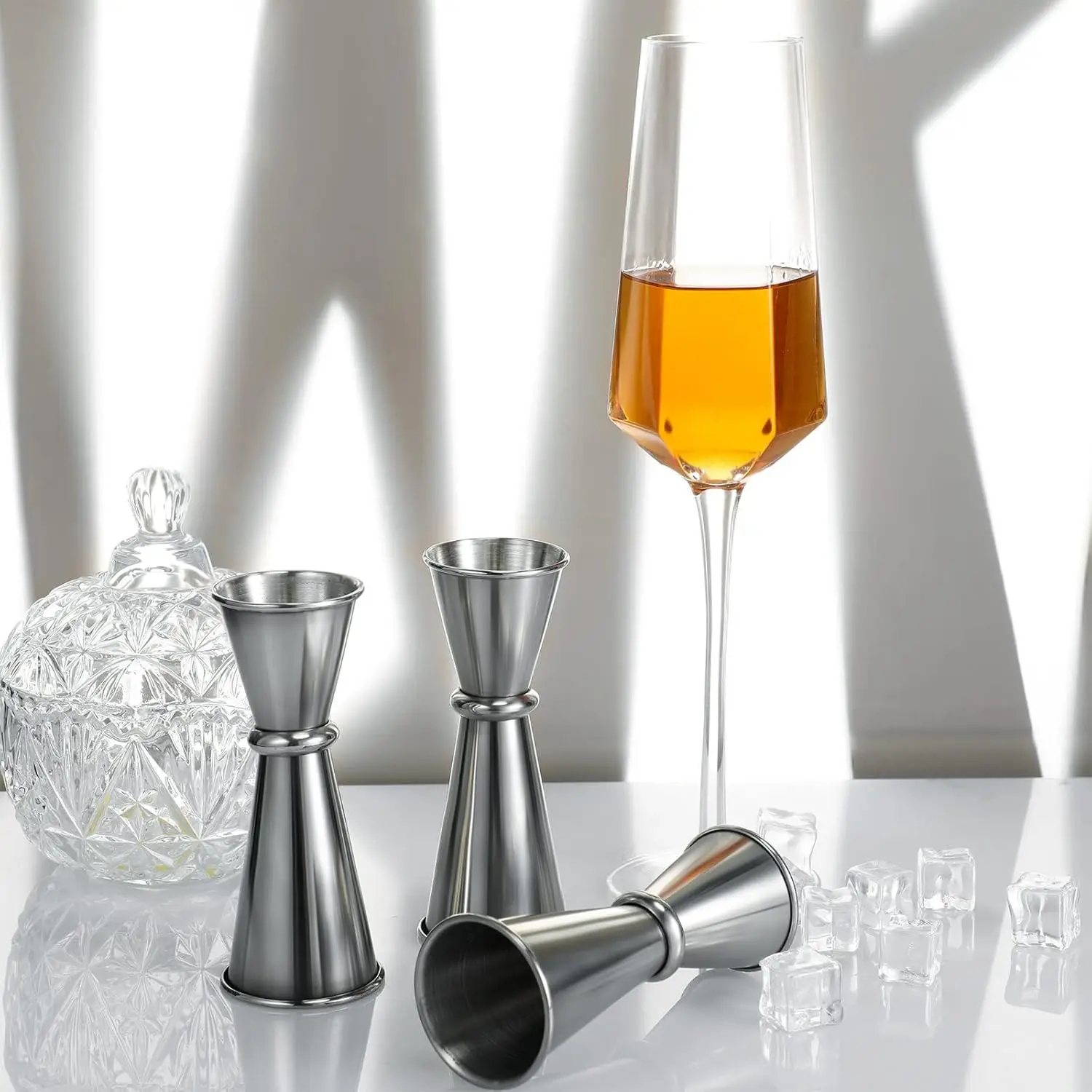 Jigger for Bartending Double Cocktail Japanese Jigger 60/30 ml Stainless Steel Shot Glass Measuring Cup for Home Bar Tools
