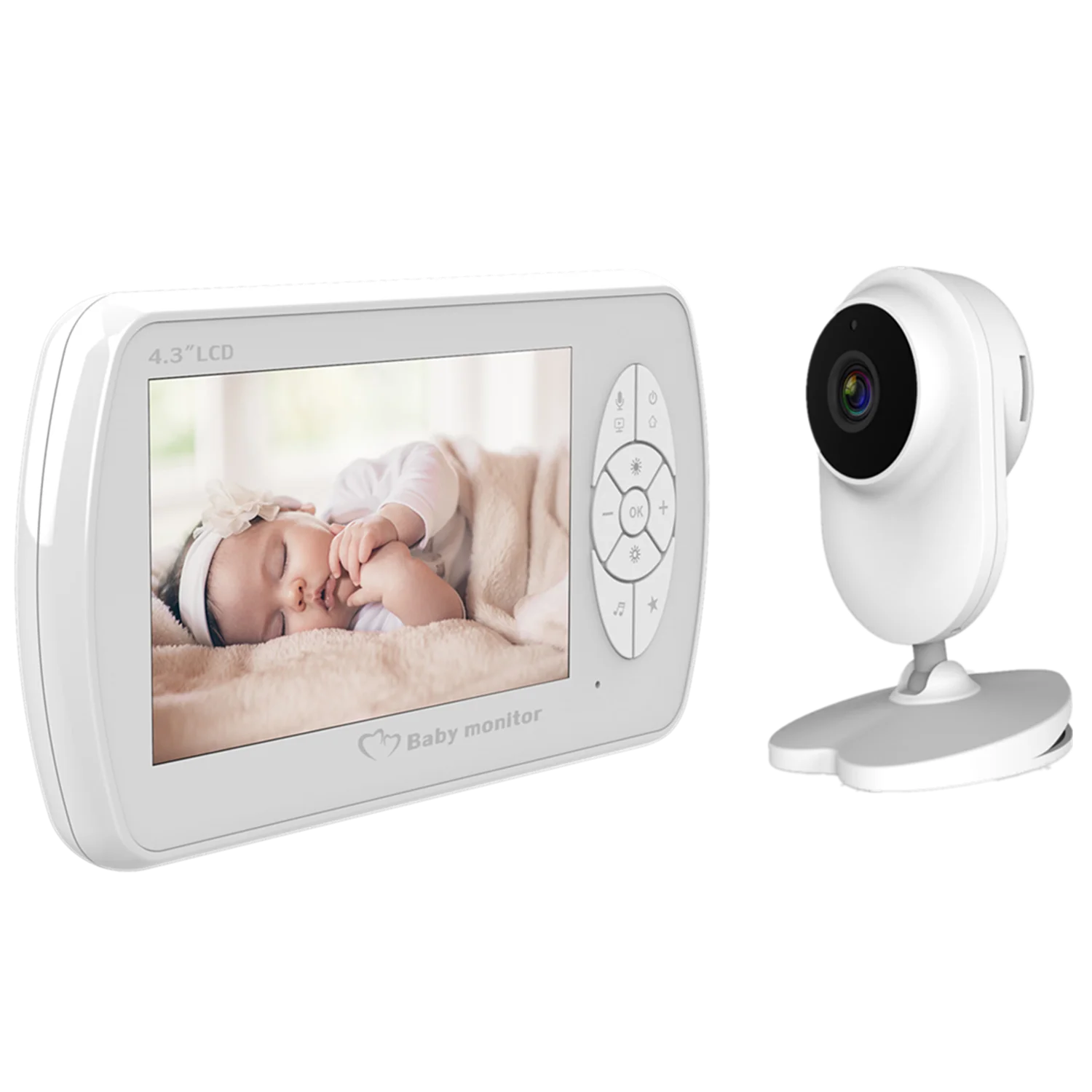 New Baby Monitor with 4.3 LCD Wifi P2P 1080P HD Sound Detection Baby Video Camera Monitor for Babysitter