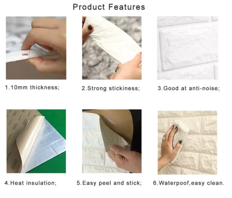 Factory Direct 3d Self-adhesive XPE Foam Waterproof Wallpaper for Bedroom Wall Sticker