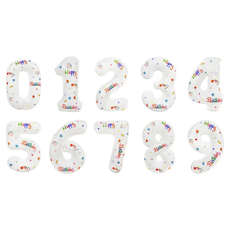 32 Inch White printed digital aluminum film balloon Arabic digital balloon birthday party wedding decoration design