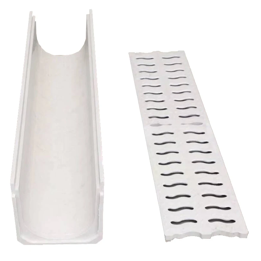 Underground High Duty Drive way polymer concrete drainage channel with grating cover