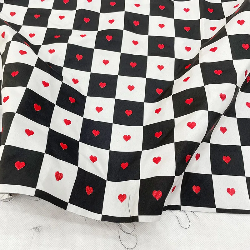 RL Boho Check Pattern Checkerboard Seamless Pattern heart jacquard garment printed fabric