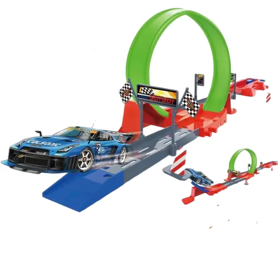 Hotwheel Speed Double Car Wheels Model Racing Track Diy Assembled Rail Kits Catapult Rail Car Racing Boy Toys for Children Gift