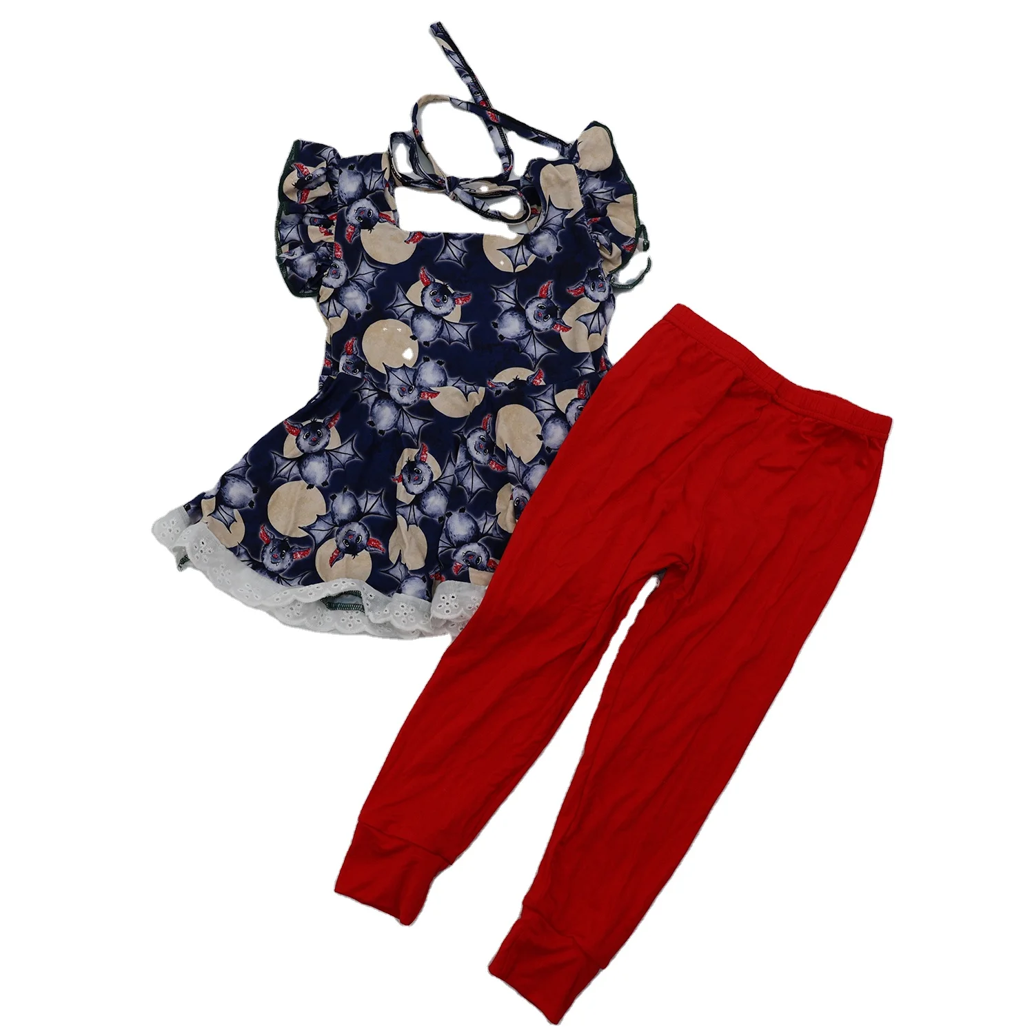 custom Fall winter baby girls clothing sets Sweet two pieces floral printed kids outfits