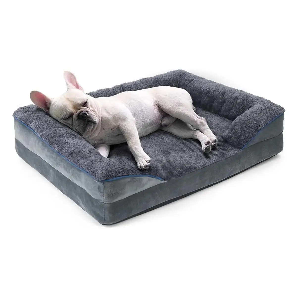 ZYZPET Dog Bed, Dog Beds for Small Dogs and Cats, Bolster Dog Sofa with Removable Washable Cover Egg Foam