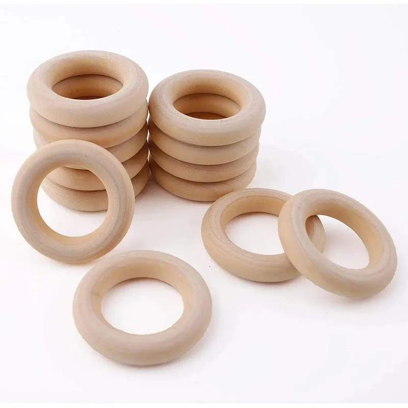 Wooden Rings Circle Craft, Ring Pendant and Connectors Jewelry Making