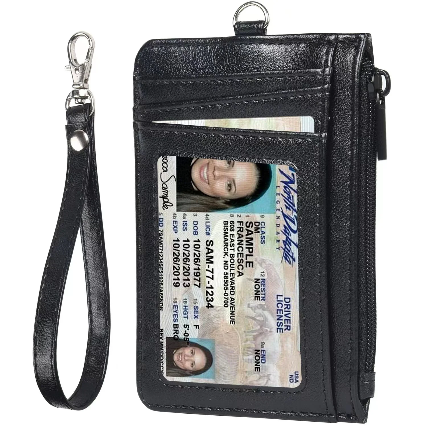 Анти-Магнитный чехол для карт RFID с несколькими слотами из искусственной кожи держателем разрешения на работу