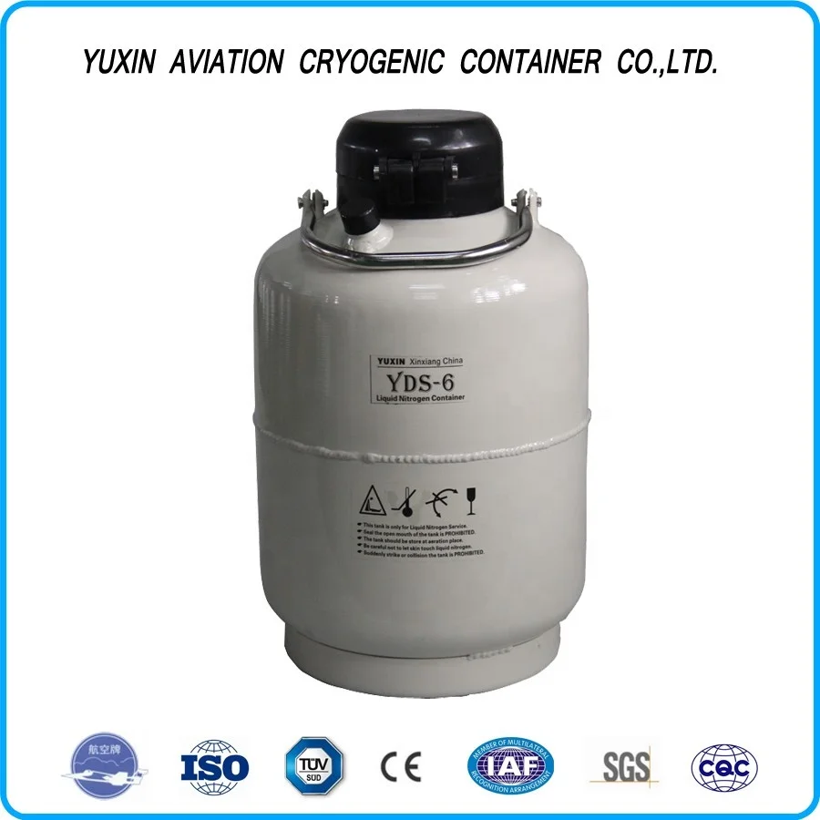 6 L Liquid Nitrogen Container Cryogenic LN2 Tank Dewar with Strap and canister
