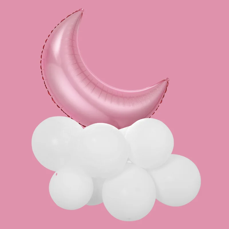 Ramadan EID Mubarak Birthday Party Home Background Decor Balloon Multi Colors 28 Inch Luna Crescent Moon Shape Foil Balloon