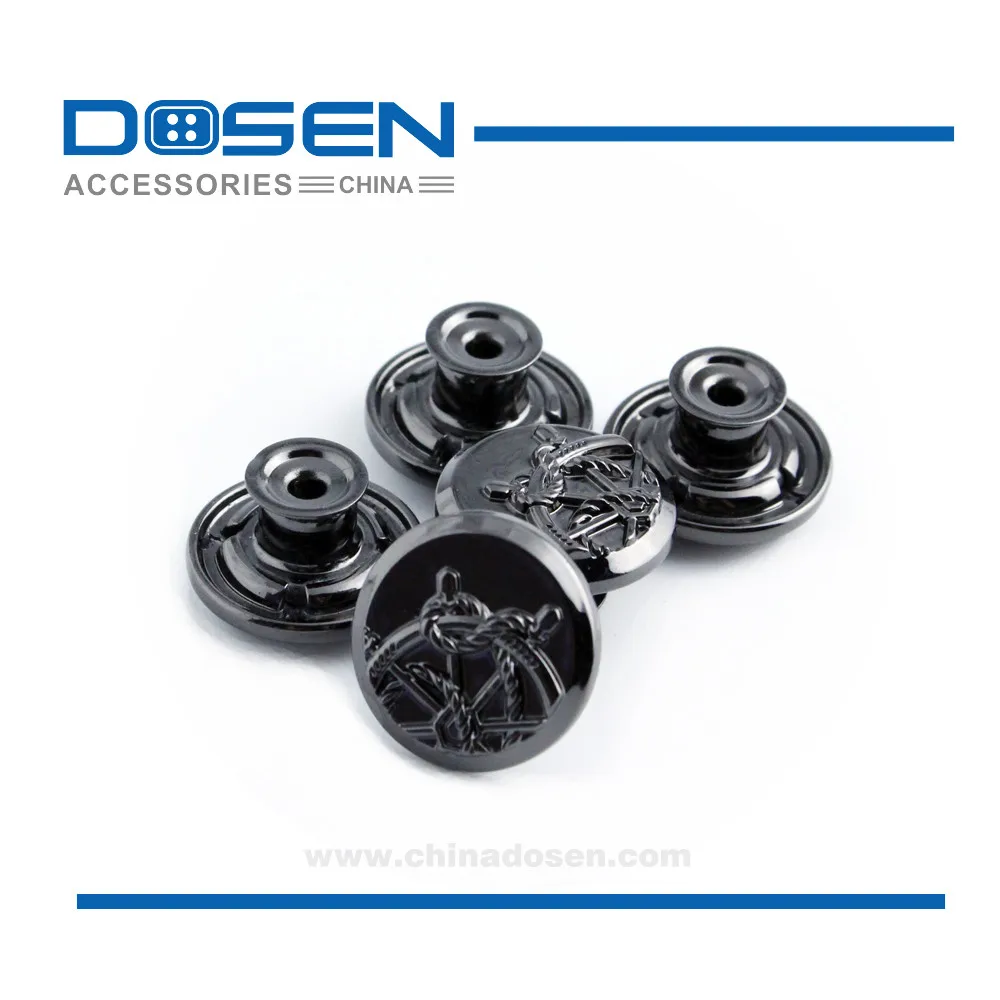 New style design jeans button metal 17mm standard denim metal buttons and rivets buttons for jeans