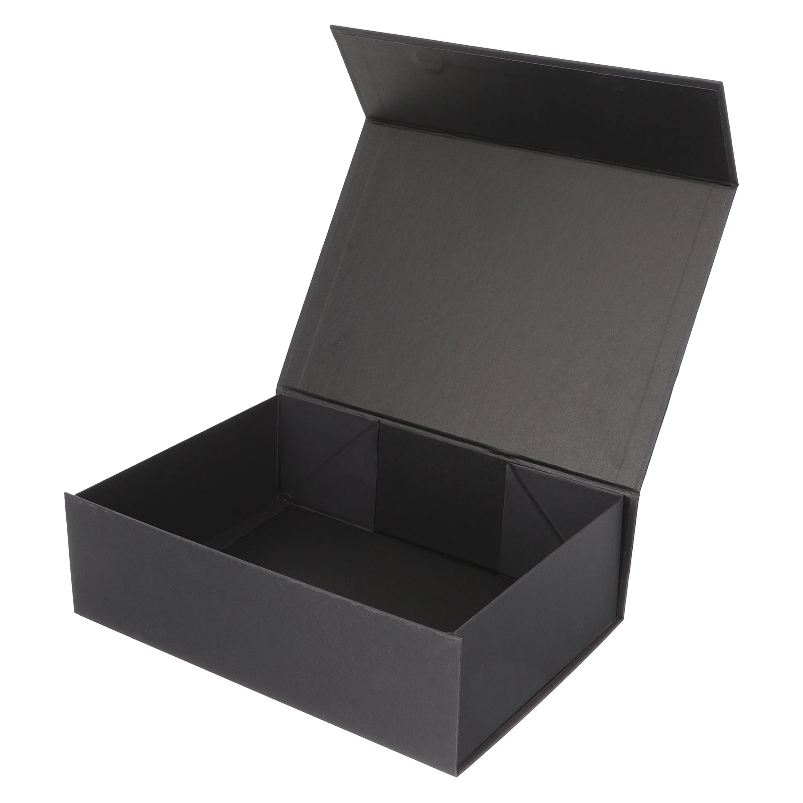 Luxury Black Book Shaped Rigid Cardboard Foldable Gift Box Custom Print Paper Clamshell Magnetic Gift Box