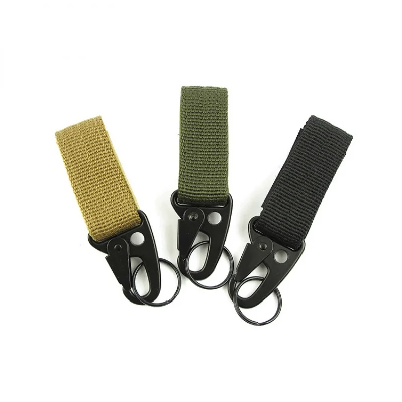 Tactical Outdoor Molle Webbing Hanging Buckle Fan Belt Multifunctional Carabiner Key Lightweight with Lock Quick Hook