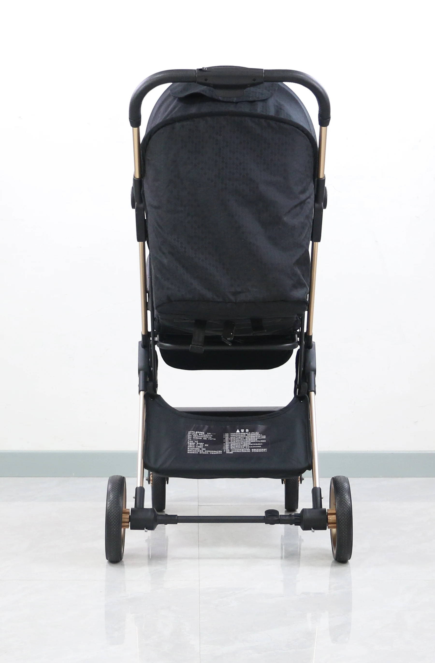 Cool Black X9 Stylish Foldable Boarding Baby Pram Stroller With Full Sunshade