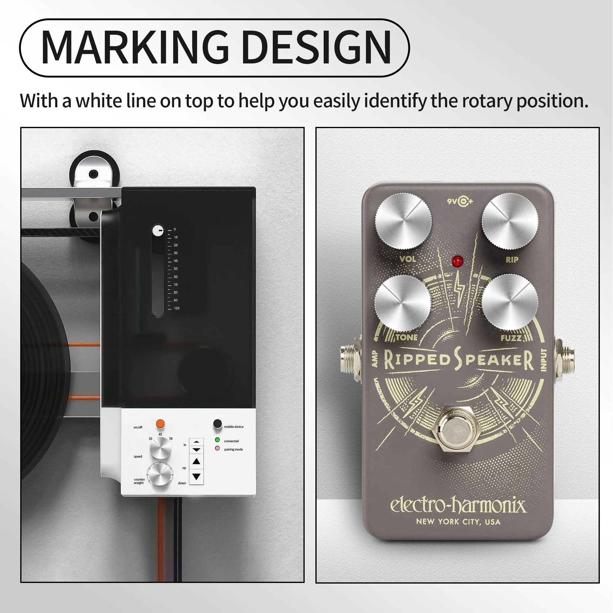 15MMX12.5MM Silver Color Aluminum Volume Potentiometer Control Audio Knob Guitar Pedal with 6.35mm Shaft Hole Diameter