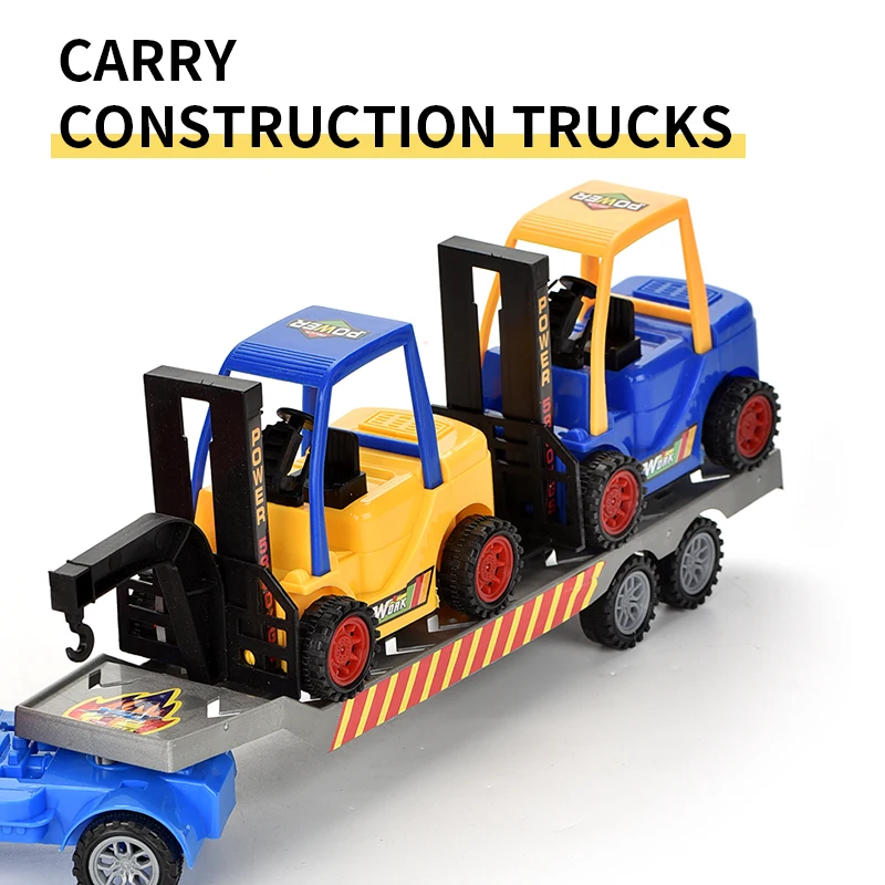 Hot Sale Wholesale Cheap Inertial Friction Powerful Plastic Trailer Tow Truck Toy for Kids