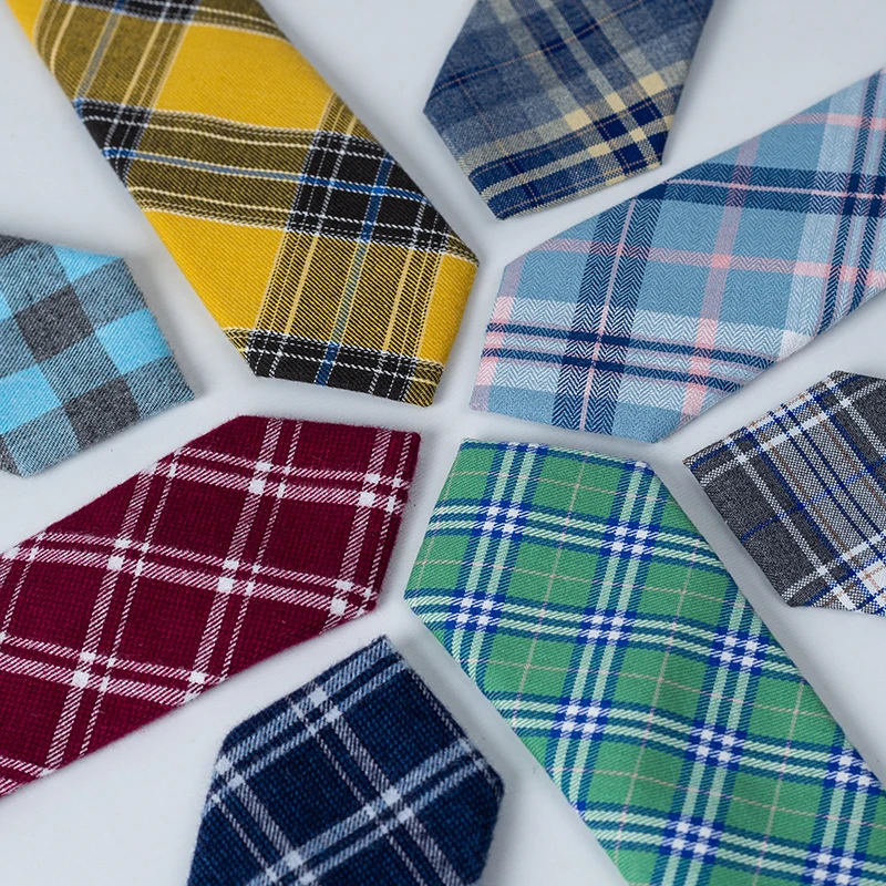 
Хлопковые галстуки в клетку и полоску на заказ, мужские галстуки, повседневный галстук ручной работы, китайский галстук 
