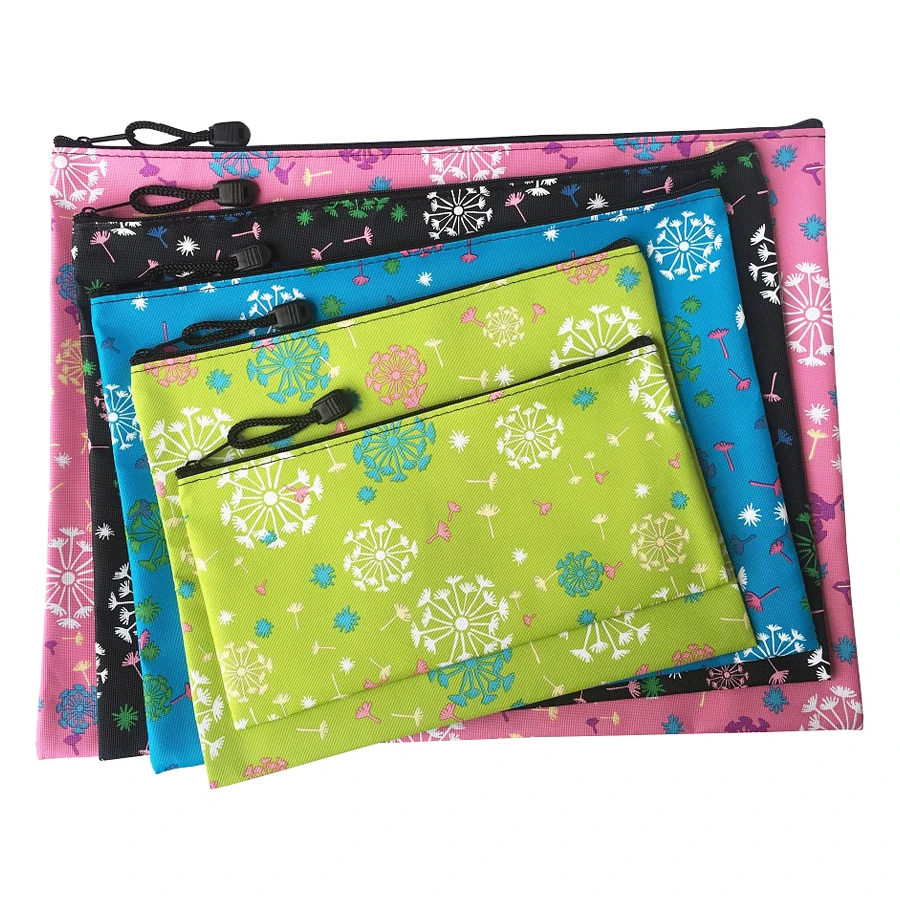 
Custom PVC Leather zipper letter waterproof document pencil case bag 