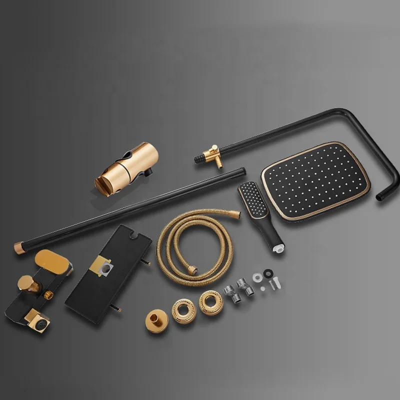 shower set wall mounted brass tap Bathroom taps luxury brass kits rain rainfall showerset mixer faucet set shower equipment