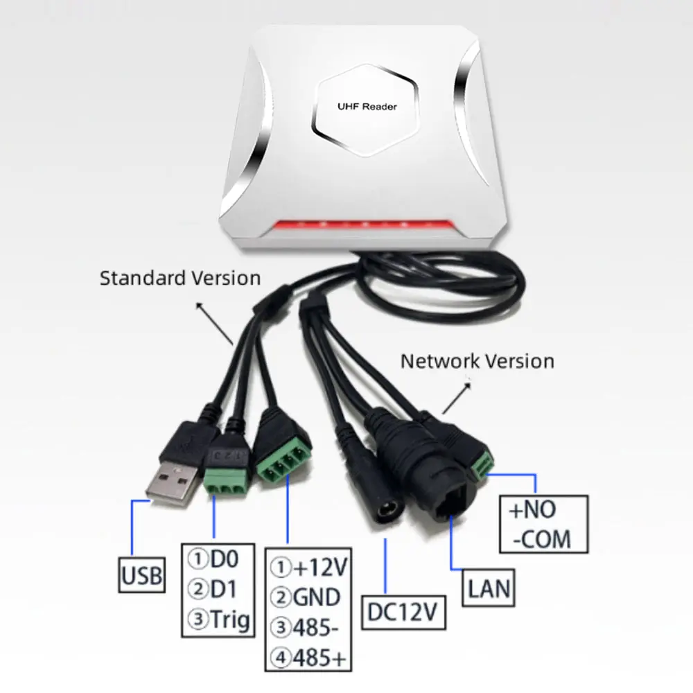 10 Meter Long Range Reader Integrated UHF RFID Reader  Multi-tag RFID UHF Antenna USB RS485 Wiegand communication
