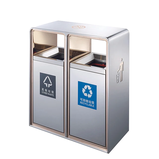 GNF  indoor public commercial rail bin stainless steel recycle waste bin