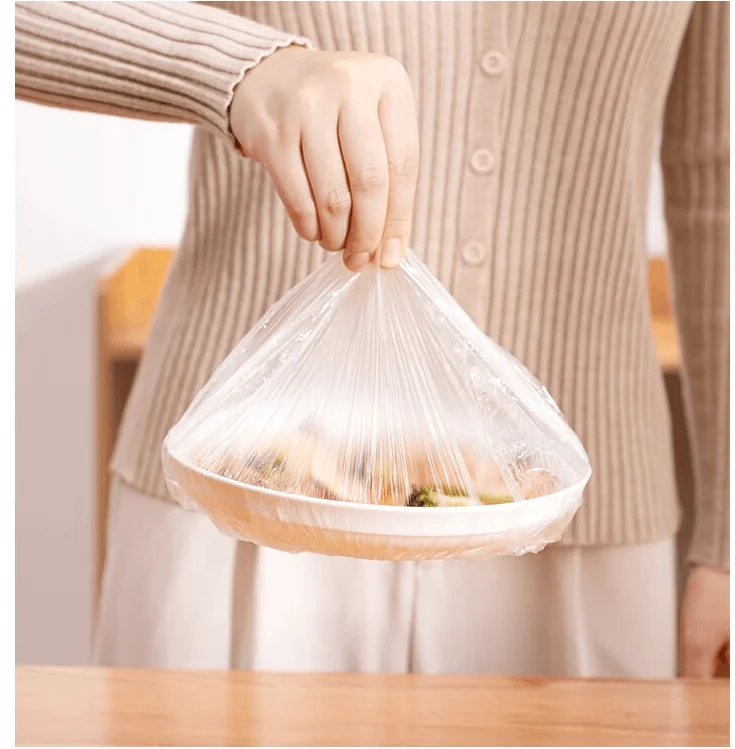 100pcs Disposable Food Cover Plastic Elastic plastic wrap Lids Storage Kitchen Fresh