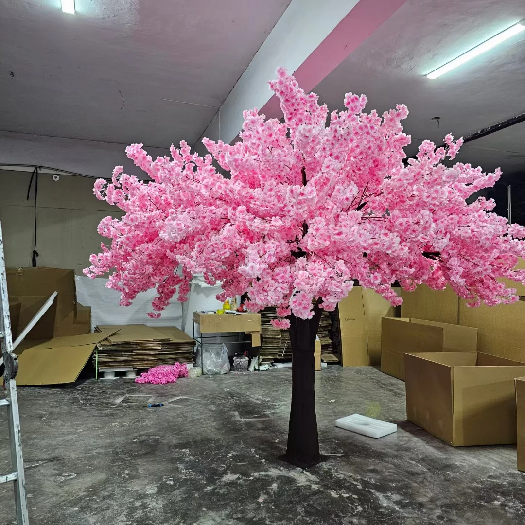 Свадебный планировщик искусственные цветы большое искусственное розовое Вишневое дерево деревья для украшения ресторана