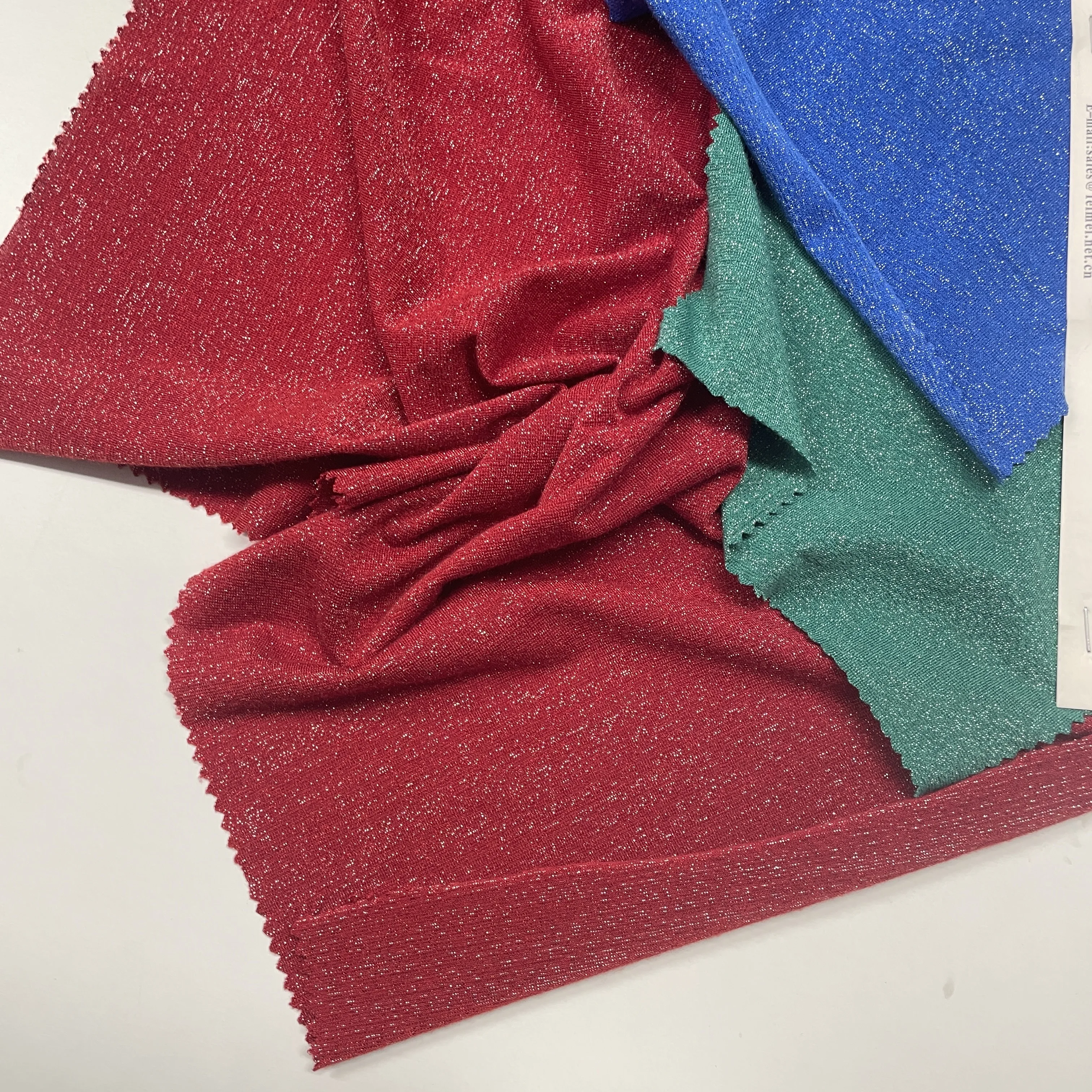 Polyester Spandex Lurex Knitted With Metallic Yarn Lurex Jersey Metallic Fabric For Dress