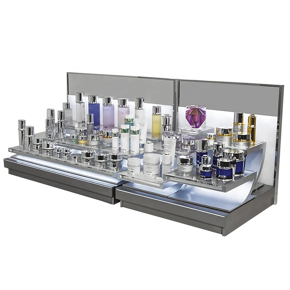 Fashionable High Quality Customized Cosmetic Display Stand With Led Light For Wholesale