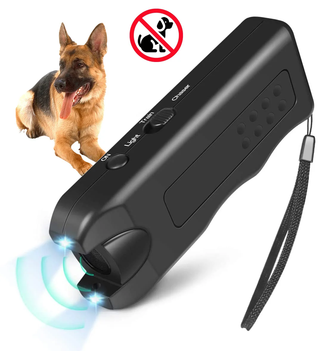Top Seller Rechargeable Sonic Bark Deterrent Anti Barking Stop Bark Training Device Trainer Led Ultrasonic Dog Repeller