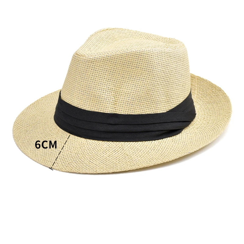 Summer Outdoor Sun Straw Beach Hat Breathable Hand-woven Cowboy Hat Topper Hat