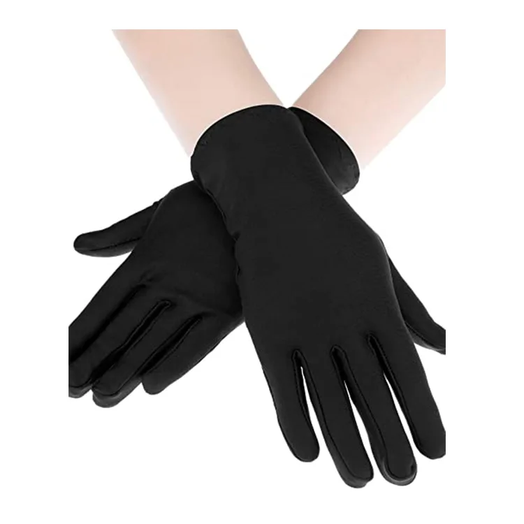 Классические однотонные праздничные вечерние свадебные Короткие атласные платья перчатки костюм оптом для женщин