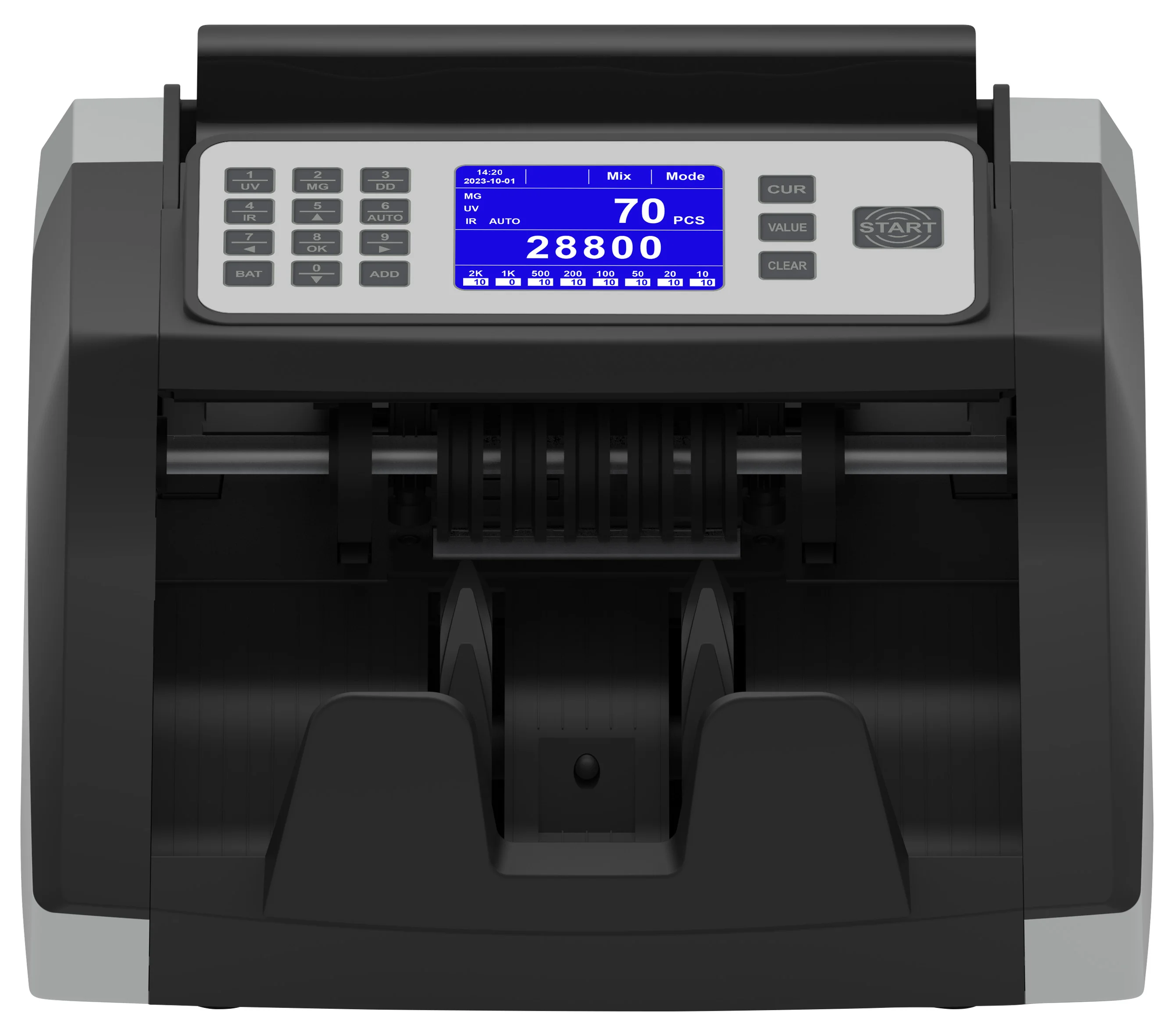 HL-P20 HENRY Money Counter UV/MG/IR Detection Bill Counter with TFT Display Manual Value Detector